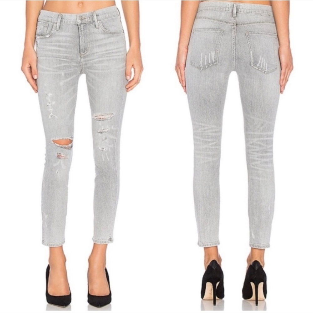 EUC Agolde Sophie Skinny Crop Feel Good Jeans Grey size‎ 24 - Picture 2 of 11